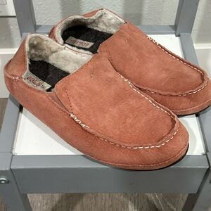 OLUKAI Nohea Slipper, Womens Slip-On Shoes Sz 10 Shearling Premium Nubuck